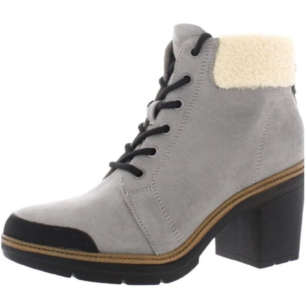 Dr. Scholl's Gray Ankle Boots with Cream Collar